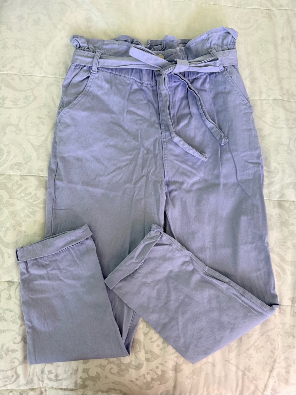Almost Famous Lavender Paperbag Waist Women's Pants